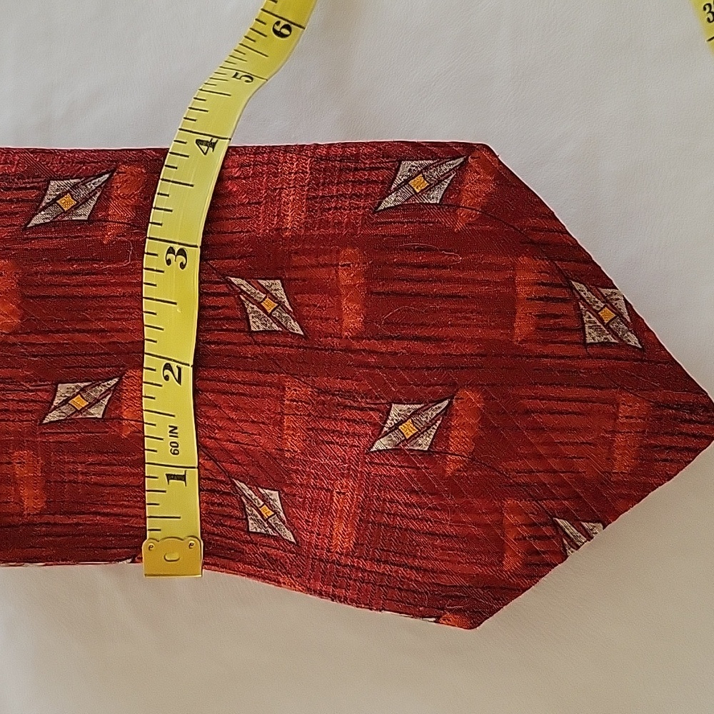 NEW Robert Talbott Best of Class Nordstrom Red Gray Print Silk Necktie Tie - Picture 8 of 9